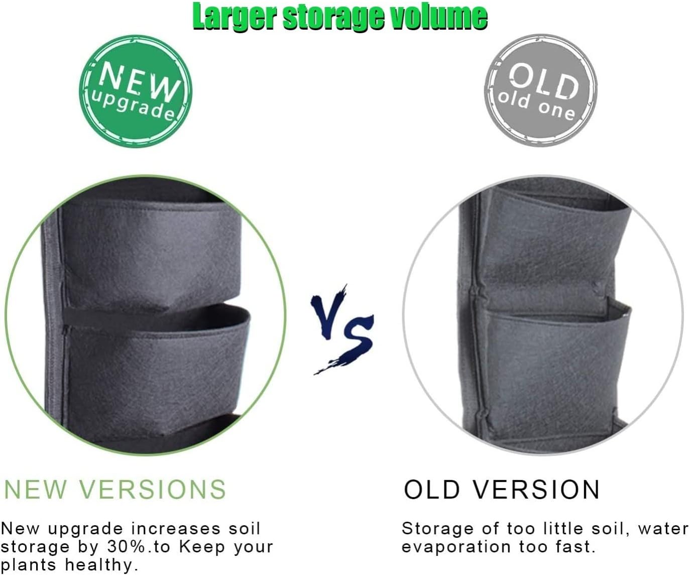 Greena Wall-Mounted Vertical Planter Pocket (Set of 5)