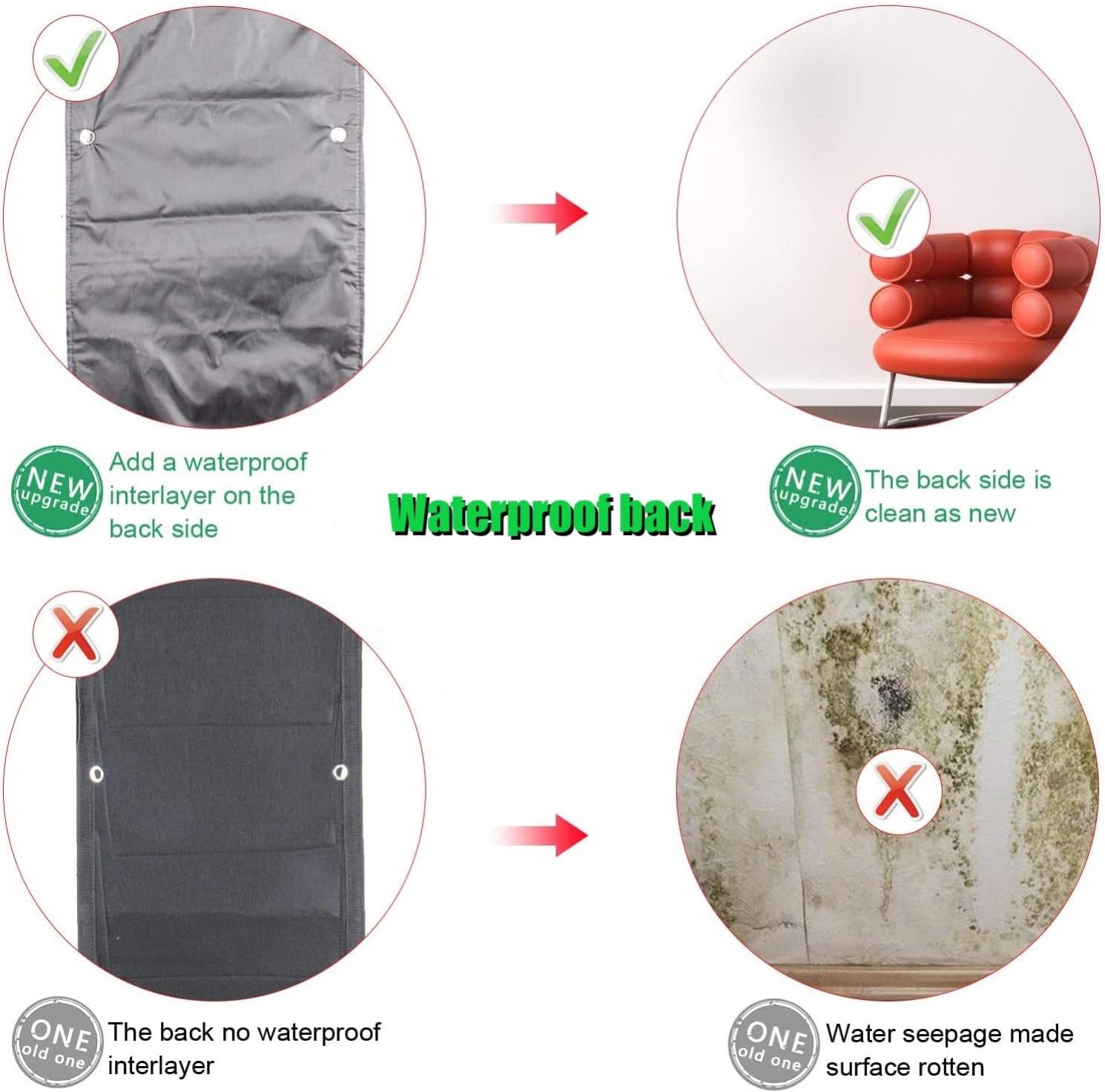 Greena Wall-Mounted Vertical Planter Pocket (Set of 5)