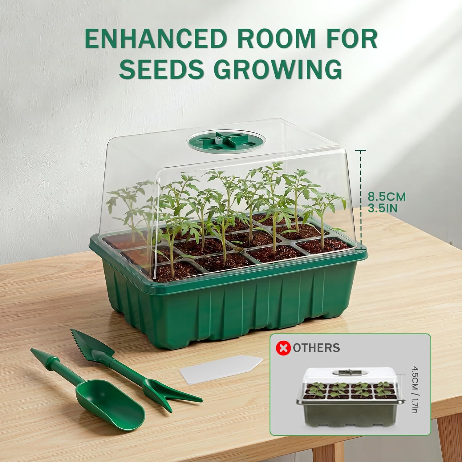 YAUNGEL Seed Starting Trays with LED Grow Lights (4-Pack)