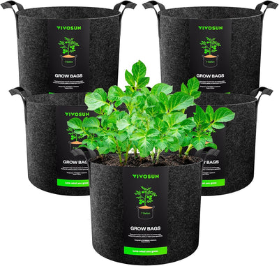 Vivosun 5-Gallon Fabric Grow Bags (Pack of 5)